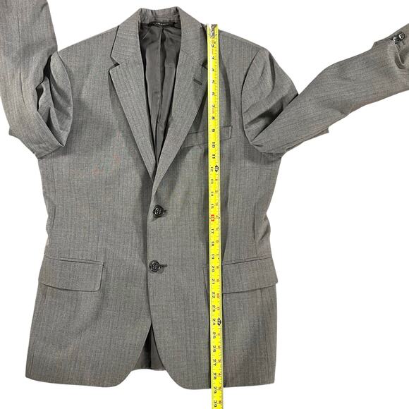 Banana Republic Modern Fit Gray Herringbone Wool-Blend Suit 30x30 38S - Picture 5 of 16